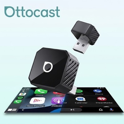 OTTOCAST Mini Pot Wireless Adapter 2-IN-1 Carplay Android Auto Adapter Plug Play