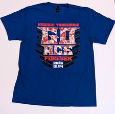 Hiroshi Tanahashi Go Ace Forever T-Shirt Large Pro Wrestling Crate PWC NJPW WWE^
