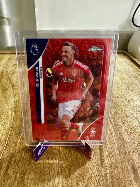 1/1 Chris Wood - Topps Chrome Premier League Logofractor 2026 Nottingham Forest
