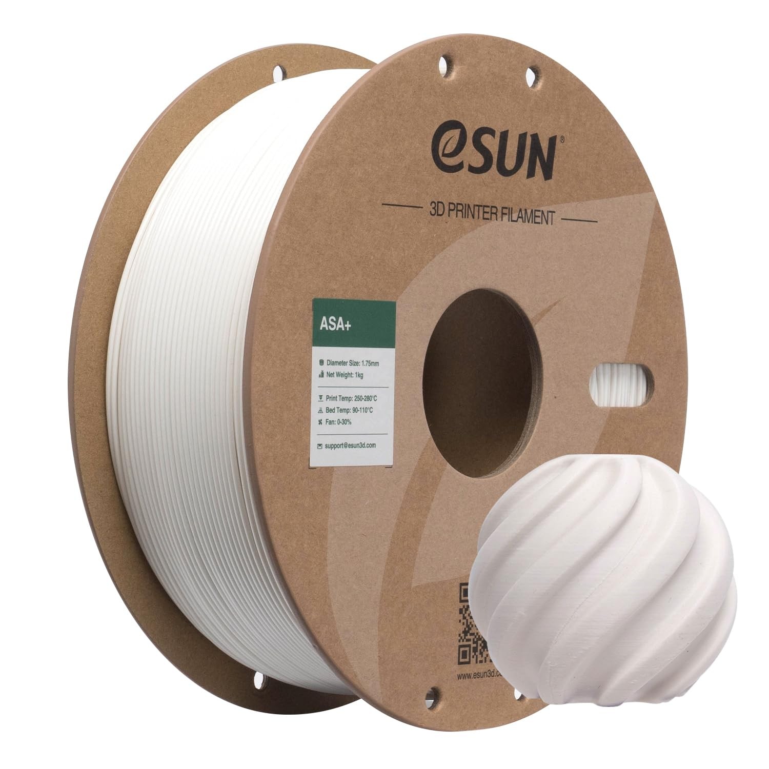 ASA+ Filament 1.75mm, Warmes Weiß,1KG - 【Verbessertes Filament】 - 3D-Druck Weiß