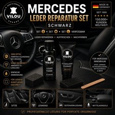 Mercedes Leder Reparatur Set Schwarz 30ml Lederfarbe Lenkrad Sitze Fl&uuml;ssigleder