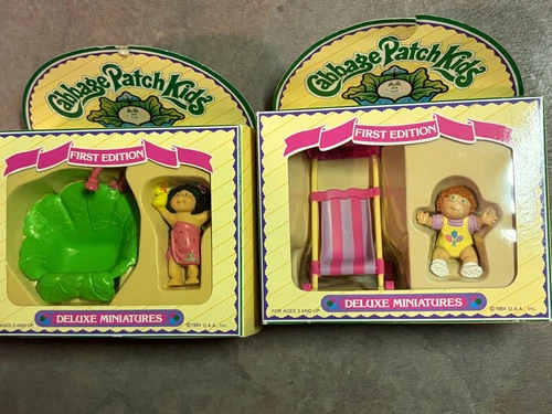 Two 1984 Vintage Cabbage Patch Kids Deluxe Miniature Playsets 1St Edition NEW