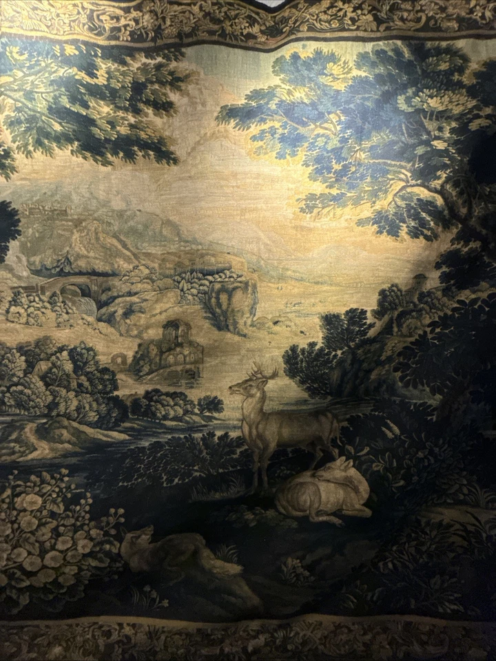 Verdure Tapestry Wall Hanging  17th Century Style Scene Natural Fiber RE559830 - Image 3 of 4