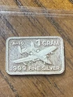 1 Gram .999 Fine Silver Bar Fighter Jet Design