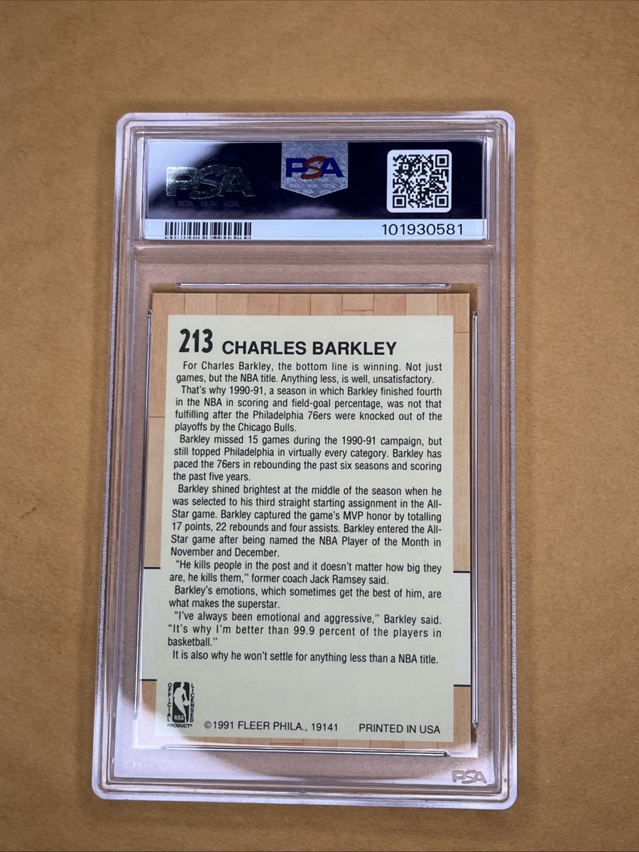 1991-92 Fleer CHARLES BARKLEY #213 HOF All-Star Team PSA 10 GEM