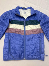 L.L.Bean Primaloft Quilted Colorblock Puffer Jacket Girls size 6x7 purple