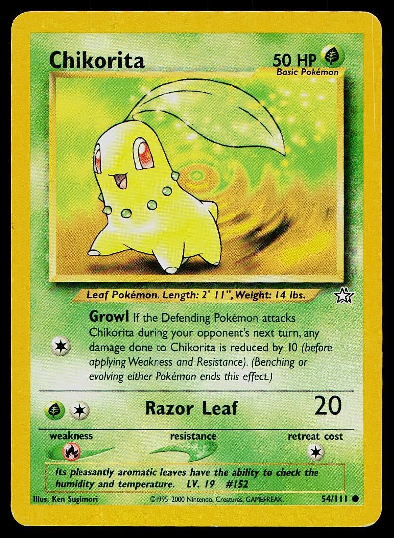 Pokemon Card Neo Genesis Chikorita 54/111 Common