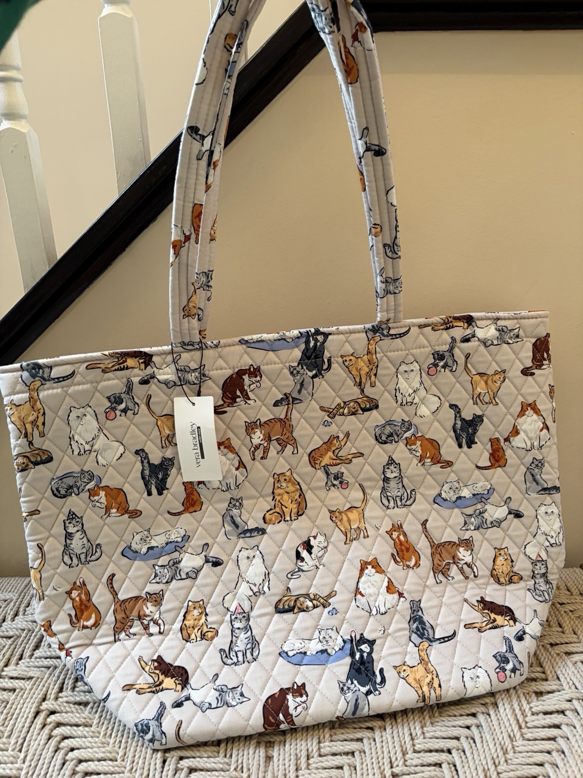 Vera Bradley Grand Tote Cat’s Life Kittens Cats Large Shoulder Bag Carry On NWT