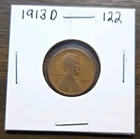 1913-D Lincoln Wheat Small Cent BN Bronze Business Strike KM#132
