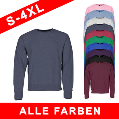 Fruit of the Loom Raglan Sweatshirt Herren | S-4XL | Pullover Baumwolle