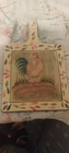 3 PC. Hand Painted “Style Eyes” Roosters W/Fruit Salt & Pepper Shakers Hot Plate — photo 4