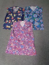 3 Women's Sz S Multi Colored Scrub Tops
