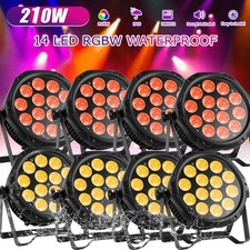 8x 210W RGBW Waterproof 14LED Par Can Light DMX Beam Wash Stage DJ Party Disco