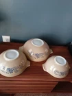 3 Vintage Cinderella Pyrex Homestead  Nesting Mixing Bowls 442 443 444