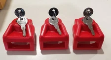 LOT of 3 Glad-KD Red Plastic Glad Hand Lock (Keyed Differently)