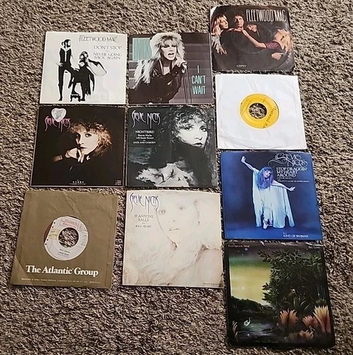 10 STEVIE NICKS FLEETWOOD MAC 45 PICTURE SLEEVE LOT VG to EX VINYLS Dont Stop