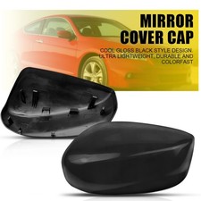 Left & Right Side Rear View Mirror Cover Cap Glossy Black For 08-12 Honda Accord
