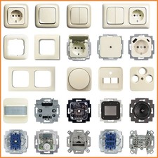 Busch Jaeger Duro 2000 SI Steckdosen Schalter Wippe Rahmen Cremeweiß Auswahl