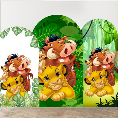 Lion King Simba Arch Backdrop Cover Birthday Photo Background Party Decoration