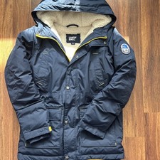 Lands End Coat Youth L, 14-16 Blue Hooded Parka Down Insulated Water Resistant