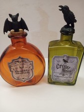 Halloween Style Glass Bottles, Lot Of 2,  Excellent Condition