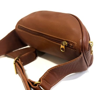 RARE Coach Vintage British Tan Leather Waist Pouch Fanny Pack