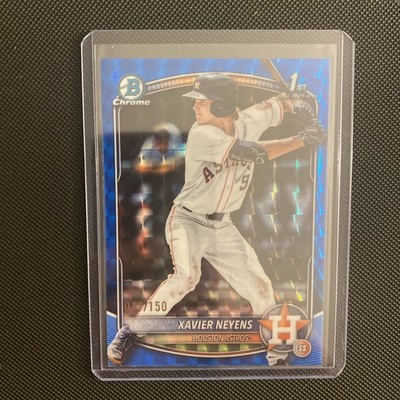 2025 Bowman Draft Xavier Neyens Chrome Blue Geometric Refractor 1st #/150 Astros