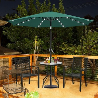6 7 foot patio umbrellas HOMSHADE 10FT Solar LED Cantilever Umbrella with Base Included, Beige Securing your umbrella is easy with weighted base sets that keep your umbrella upright 10FT Solar LED Patio Umbrella,