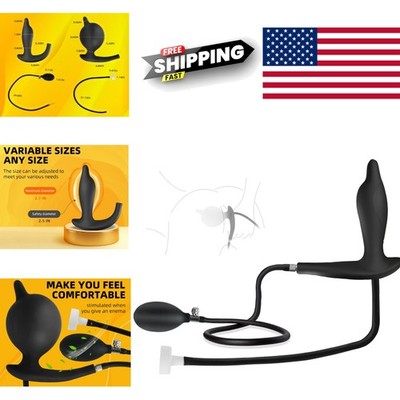 Black Anal Expansion Enema Cleaning Device with Comfortable Silicone Material