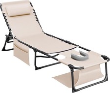 Face Down Chaise Lounge Chair 5-Position Adjustable ,Foldable Tanning Chair