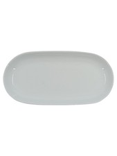 CreaTable Servizio Piatto Porcellana Bianco Ovale 25x12cm Minimalista