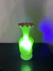 Fenton Glossy Burmese Uranium Glass Vase