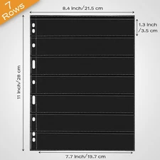 20 Sheets Stamp Pages Collector Album Binder Standard 9 Hole Binder Sleeves for