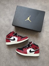 Air Jordan 1 Mid Chicago Toe Größe 38.5 Leicht Getragen mit Karton Versandfertig
