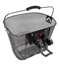 Panier De Vélo Avec Devant En Maille Noir Environ 33 X 24 X 25 Cm Inclus Support
