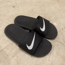 Nike Sandals Youth 2 Kawa Flip Flop Thong Black Open Toe Comfort Logo 819352-001