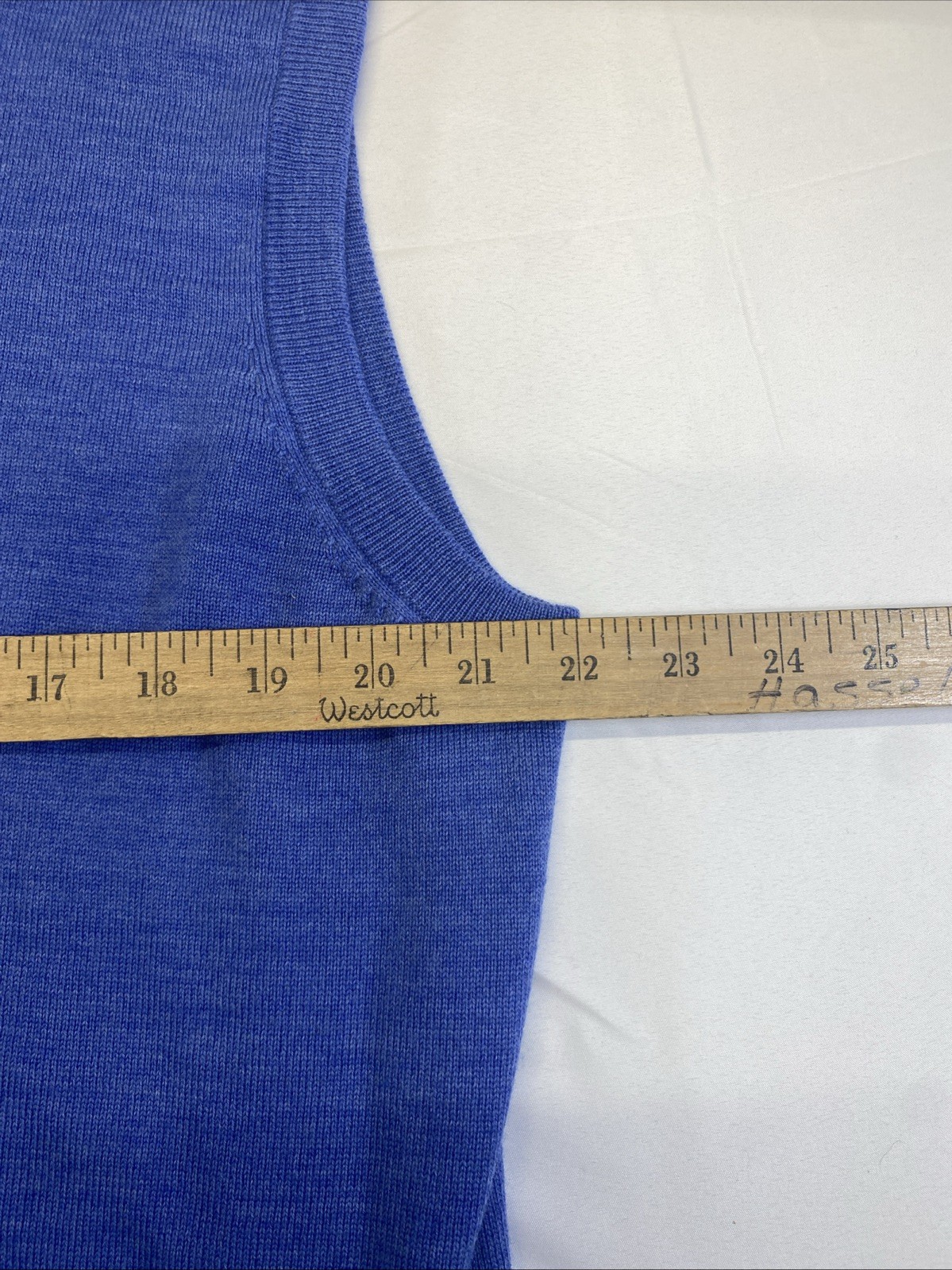 Brooks Brothers Extra Fine Italian Merino Wool V-Neck Sweater Vest Blue Men's XL thumbnail 4