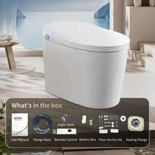 Smart Toilet Auto Open Close Seat Instant Warm Water Remote Foot Sensor Control