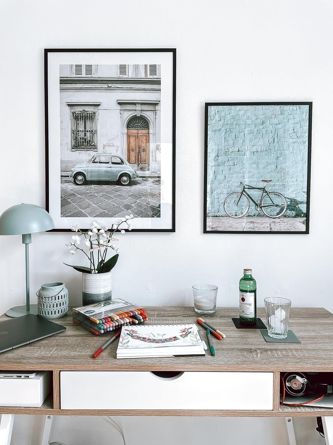 PEALSN 5x7 Picture Frame Set of 6, Display Pictures 4 x 6 with Mat 5x7, Black 