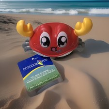 Outdoor Fun Pull Back Sea Animal Crab Toy Sea Life Red Yellow Gray White