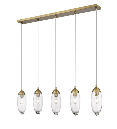 Z-Lite 651P-5L Arden 5 Light 42"W Suspension Linear Pendant - Brass - Picture 3 of 12