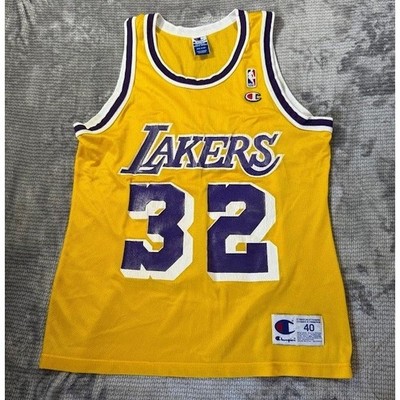 LAKERS Magic Johnson 32 タンクトップ Champion Vintage Champion Magic Johnson Lakers Jersey 32 Gold NBA