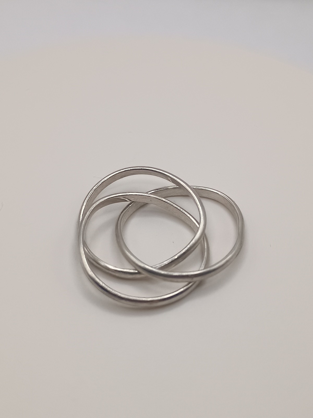 COOL STERLING SILVER INTERLOCKING TRIPLE RING ROL… - image 3