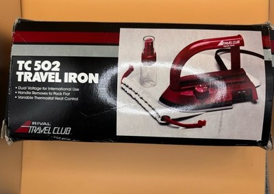 Rival Travel Club TC 502 Dual Voltage Travel Iron Red Handle with Travel Bag 