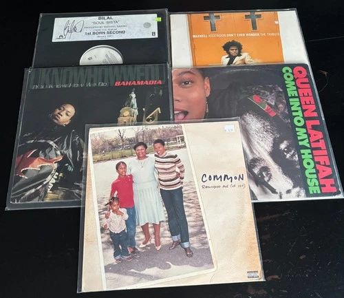 Lot of 5 Hip Hop Soul Records (12" Vinyl, Queen Latifah, Common, Maxwell, Bilal)