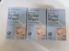 3 Boxes, Foster & Thrive Rinse-Free Eyelid Wipes, 30 Count Each 