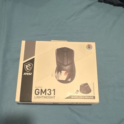 MSI Clutch GM31 Lightweight Wireless Optical Mouse, Ergonomic, 12000 DPI, LED