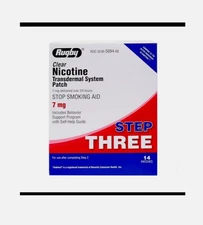 Rugby Clear Nicotine Transdermal System Patch Step 3 7mg Exp. 05/2027