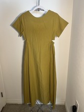 NWT Beaumont Organic Nathalia 100% Organic Cotton Dress In Bright Olive Size XS