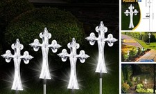 Cruz Solar 4 Piezas para Cementerio Tumba Tumba Cruces para Cementerio Memorial
